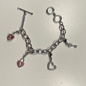 Swarovski Pink Hearts Charm Bracelet